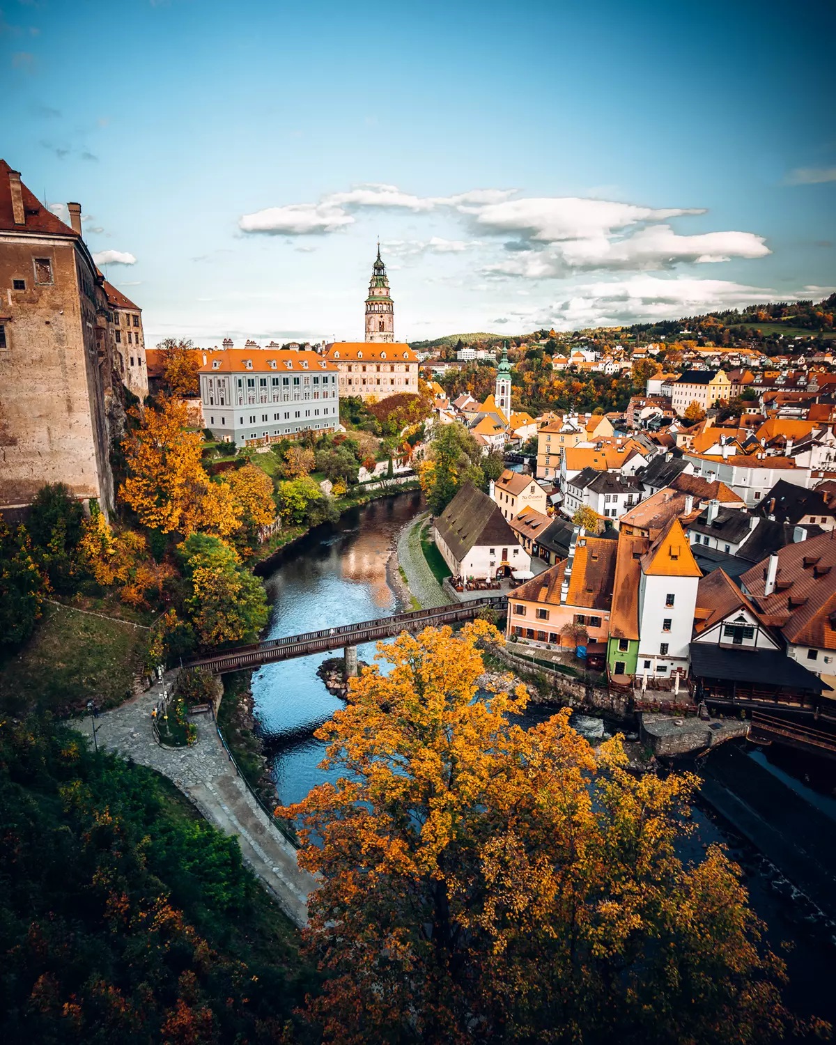 Historické centrum Českého Krumlova, zhruba 40 minut od chalupy Výtoň 263